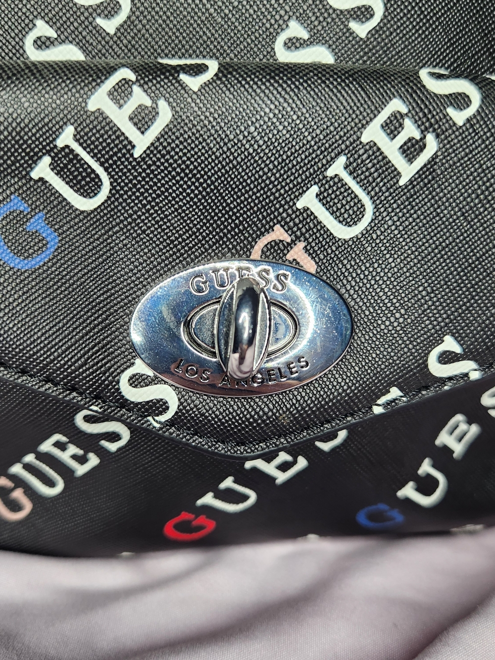 GUESS Black Logo-Print Mini Backpack - Picture 2 of 4